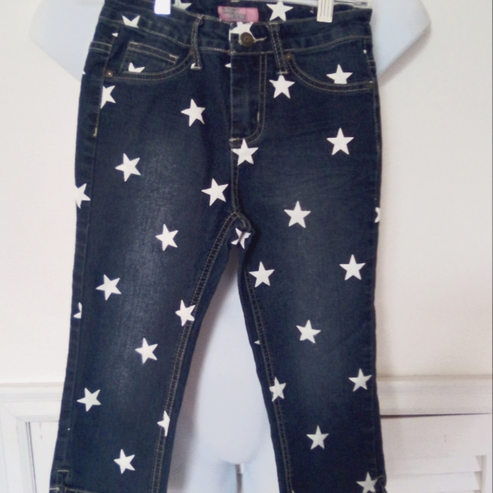 Great jeans star pattern blue jeans